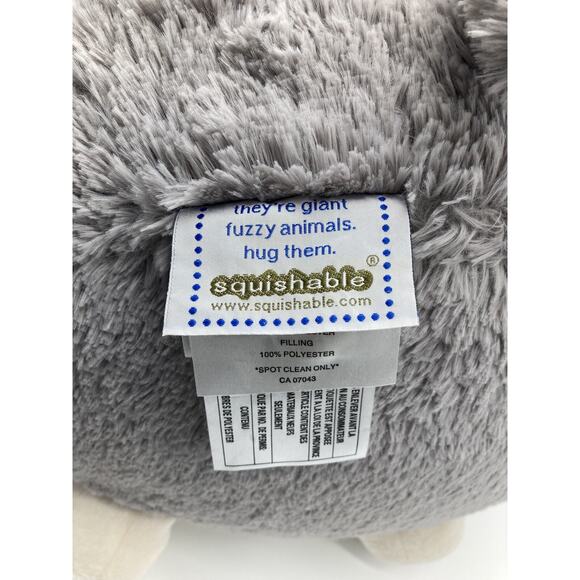 American Mills Squishable Round Cat Giant Plush Stuffed Animal Pillow Gray White - Picture 5 of 7